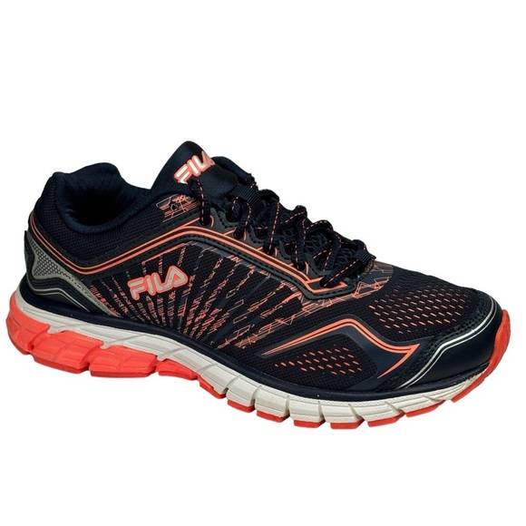 Fila Memory Foam Cool Max Memory Maranello Navy Orange Womens 8.5 Shoes Like New - Picture 2 of 10